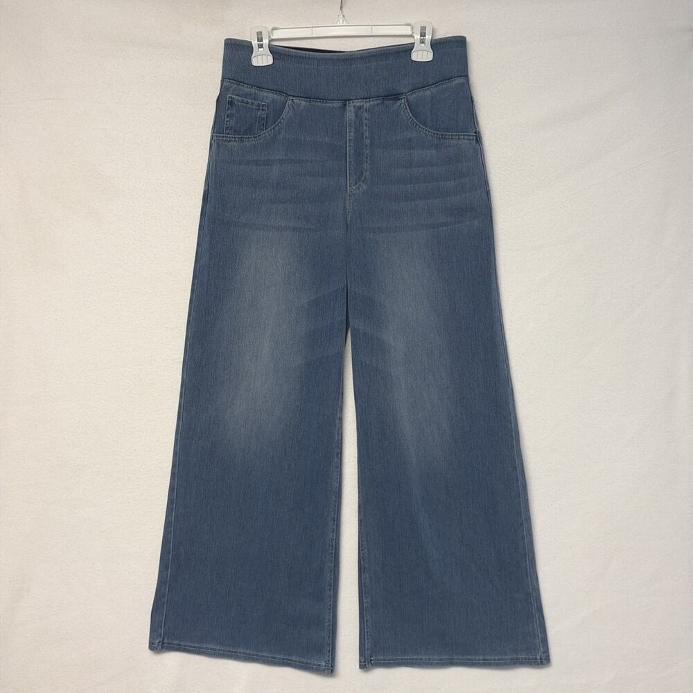 Halara Wide Leg Jeans Women’s Large High Rise Blue Denim Comfort Pull On NWOT